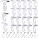 OALEN 20 Drop Ceiling Hooks for Classrooms & Offices, White Heavy Duty Ceiling Hooks for Hanging Plants & Decorations, Metal T-Bar Hooks for Suspended Drop Ceiling Tiles
