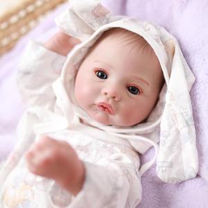 Lovely Real Life Reborn Baby Dolls 18Inch Soft Silicone Lifelike New Born Girl Doll Handmade Realistic Look Veins Reborn Child Doll