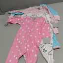 Gerber Baby Girls 4 Pack Sleep 'N Play Footie Cloudy Newborn, 0-3 M