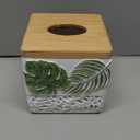 Avanti Linens - Tissue Box Cover, Resin Countertop Accessories, Stylish Home Decor (Viva Palm Collection)