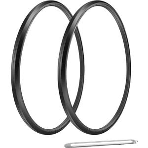 Wheelchair Rear Wheel Replacement Tire, 24 "X 1" Universal Flat-Free Polyurethane Tire,Equipped with installation tools, Wheelchair accessories for all brands(1 Pair) (Black)