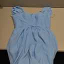 AZJINCOS Women A-Line Ruched Off-Shoulder Floor Length Chiffon Party Prom Formal Gown Bridesmaid Dresses Lightblue, L