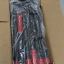 Heeyoo Dog Pooper Scooper, Dog Poop Tray and Rake Set, Pet Waste Removal Scoop with Long Adjustable Sectional Stainless Handles (Black/Red)