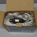 Joomer Christmas Net Lights - 12FT x 5FT 360 LED Plug-in Mesh Lights, Waterproof with 8 Modes, Timer, Connectable for Bushes, Trees, Garden, Outdoor Christmas Decor (Clear Wire, White)