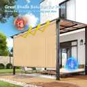 LOVE STORY 230GSM Outdoor Roller Shade for Patio, 8' W x 6' H Wheat | HDPE Fabric, Cordless, 95% UV Block, Exterior Roll Up Blinds, For Porch Gazebo Pergola, Privacy Protective, Easy Installation