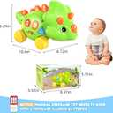 Musical Dinosaur Toy for Baby, Dinosaur Crawling Toys for 3-9 Months, Babies 6-12 Months for Early Development Learning Toys with Light & Sound, Birthday Gift for 1 2 Year Old Toddlers