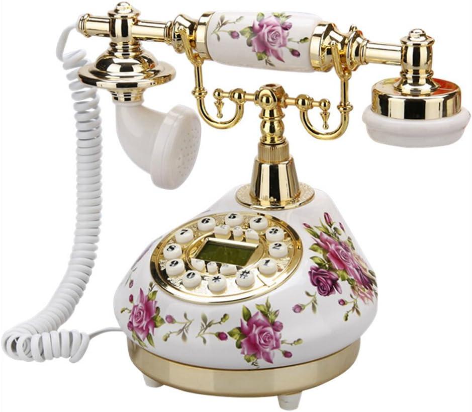 TelPal Retro Vintage Antique Telephone Old Fashioned with Push Button dial for Home Decor (White)
