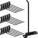 Swpeet 20Pcs 8 Inch Heavy Duty Slatwall Hooks Assortment Kit - Accessories for Slatwall Panel, Garage Organization, Pegboard, Gridwall - Display Hooks for Retail, Black