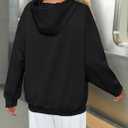 Fisoew Womens Casual Oversized Hoodies Loose Fit Long Sleeve Drawstring Pullover Hooded Sweatshirts 2025 Fall Winter Outfits (Black, L)