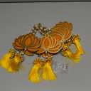 Smizzy Floral Wall Lotus Hangings for Indian Decoration| Temple Pooja Room Decoration Items | Haldi Marriage |Flower Decor for Wedding Housewarming Party (Pack of 7, 10 INCH, Mustard Yellow) (Yellow)