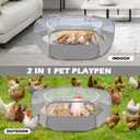 UWE Small Animal Playpen, Chicken Brooder Box with Cover Top, Portable Outdoor Exercise Pet Cage Tent, Waterproof Breathable Pet playpen Indoor for Chick Ktiien Bunny Hamster Guinea Pig, Grey