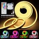 OMIKA 10FT Neon Rope Light Battery Operated, RGB &Warm White Cuttable Lights with USB, Outdoor LED Strip Lights Waterproof for Wall Bedroom Outside Indoor Christmas Dcor