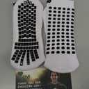Lux Dual Grip Socks - Soccer Grip Socks for Men and Women. GripArray Performance & Comfort White Small