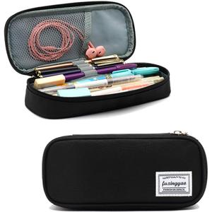 FUXINGYAO Pencil Case, Multi- Slot Pencil Pouch, Portable Pencil Bag, Pen Case for& Office(Black)