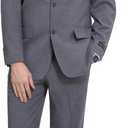 P&L Men's 2 Piece Classic Fit Suit Premium 2 Button Blazer & Pleated Pants Set for Wedding & Business (56 Tall, Grey)