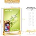 PPH-Sisy Acrylic Sign Holder 8.5 x 11, Double Sided Clear Display Stand, Gold Flyer Holder 8.5 x 11 for Home Office Shop Restaurant 4 Pcs