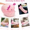 Tezituor Long Axolotl Plush Body Pillow, 39.5 Inches Giant Pink Axolotl Stuffed Animal Soft Hugging Pillow Big Salamander Toys for Girls Kids Birthday Gifts