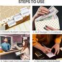 Cash Envelope Wallet Brown All in One Budget System RFID Blocking with 12x Tabbed Cash Envelopes, 12x Monthly Budget Cards,1x Yearly budget planner sheet Complete Money Organizer Set for Cash