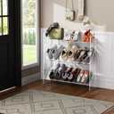 Acrylic Shoe Rack 3-Tier Clear Shoe Organizer for Closet, Shoe Shelf Storage for Entryway (Clear, 27.56.727)