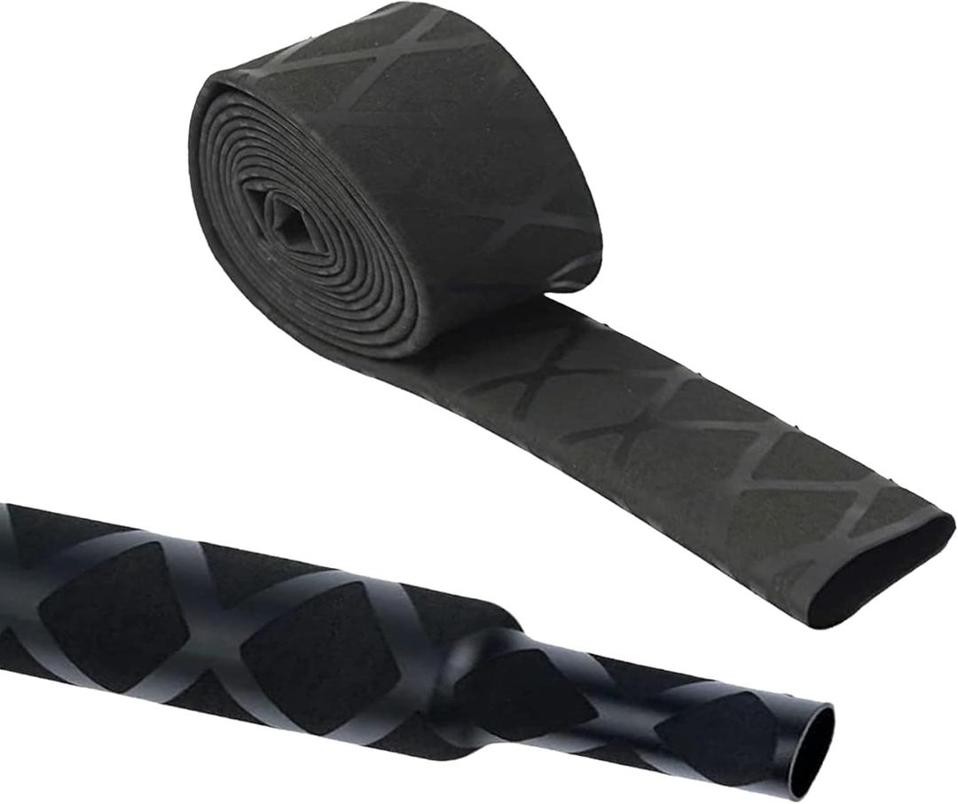 Heat Shrink Tubing, Heat Shrink Wrap Tube Sleeve for Fishing Rods Grip Handle with Non Slip and Insulation Black (Diameter 35mm, Length 39in)