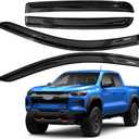 Rain Guards for Chevy Colorado & GMC Canyon 2023-2026, Window Vent Visors Accessory - Tape-On Rain Guard Window Visor, Easy Install Car Side Window Wind Deflectors & Visors Smoke for Ford Black