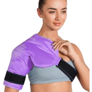 REVIX Shoulder Ice Pack Reusable Gel Ice Wrap for Shoulder Fatigue, Promotes Post-Workout Recovery, Cold Therapy Compression for Man and Women, Purple