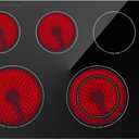 30 Inch Electric Cooktop 7300W Built-in Electric Stove Top 5 Burners 11 Power Levels,Knob Control,Keep Warm Function,Child Safety Lock,Hot Surface Indicator