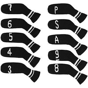 10Pcs Golf Iron Headcover Set Washable & Durable Adorable Socks Shape Golf Club Irons Head Protector, Numbers from 3-9, ASP