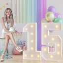 JoyMuse 3ft Marquee Numbers 15, Large Light Up Numbers 15, 15th Quinceanera Birthday Decor for Girls and Boys, Yellow Light