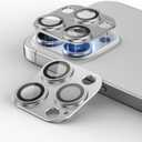 for iPhone 14/15/16 Pro & Pro Max Camera Lens Protector [2 Pack], Tempered Glass with Metal Alloy Frame, for iphone 16 pro max lens protector, HD Clear Photography, White