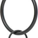 Ivilon Drapery Eyelet Curtain Rings - 2" Ring Loop for Hook Pins, Set of 14 - Black