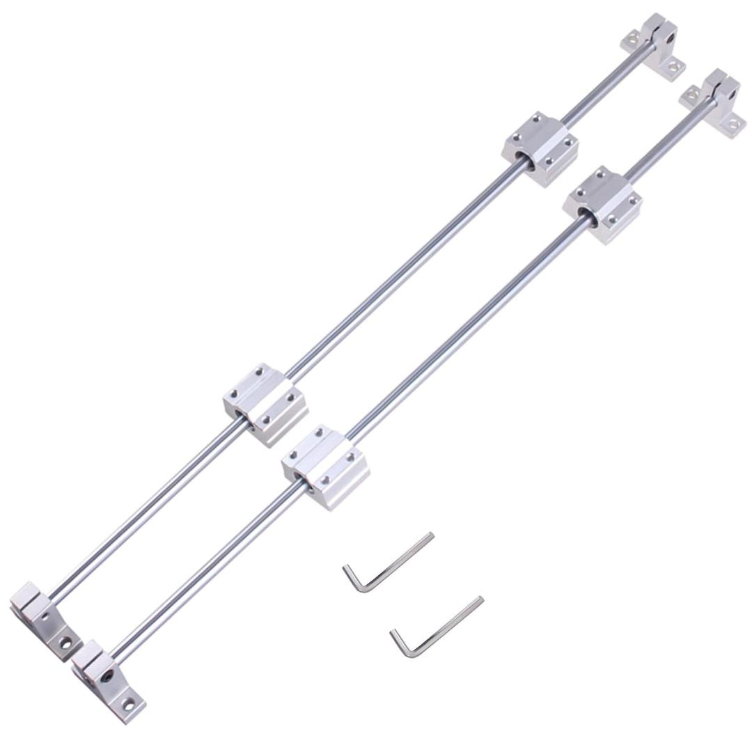 2Pcs 20x1200mm Linear Shaft Optical Axis + 4Pcs SK20 Linear Rail Support + 4Pcs SCS20UU Slide Block, Linear Shaft CNC Parts Kits for CNC Machine