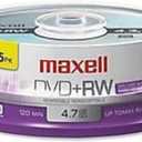 Maxell Dvd+rw Rewritable Disc, 4.7 Gb, 4x, Spindle, Silver, 15/pack (case)