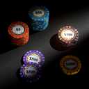 100 Piece Clay Poker Chips 14 Grams Heavyweight Clay Composite Casino 40mm Chips for Texas Holdem Game Night