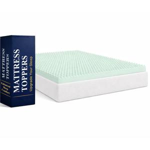 Greaton, 1-Inch Convoluted High Density Foam Mattress Topper, CertiPUR-US Certified for Superior Comfort and Support, King, Green