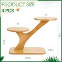 4 Pcs Bamboo Plant Stand for Indoor 3 Tiers Succulent Windowsill Shelf Small Tabletop Plant Flower Holders for Home Garden Patio Lover Gift Office Living Room Bedroom Decoration
