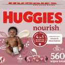 Huggies Nourish Scented Baby Wipes, 10 Push Button Packs (560 Wipes Total) (56 Count (Pack of 10))