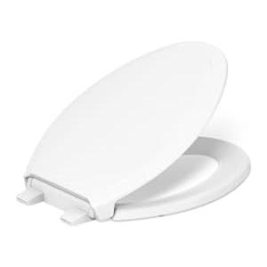KOHLER 4734-RL-0 Rutledge ReadyLatch Soft Close Elongated Toilet Seat, Quiet-Close Lid Grip-Tight Bumpers, Installation Hardware, Home Essentials, White