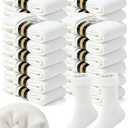 Henoyso 24 Pairs Thermal Socks Bulk Warm Thick Winter Unisex Medium Socks for Men Women Homeless Care Package(White, Medium)