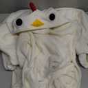 vavalad White Chicken Adult Onesie, Chicken Halloween Costume Cosplay Sleepwear Size L