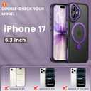 Magnetic Stand Case for iPhone 17, 2-in-1 Magnetic Stand Case & Protective Cover, Military Drop Tested, Anti-Fingerprint Matte Finish for Hands-Free Viewing at Work, Home and Travel, Purple