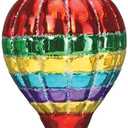 Old World Christmas Vibrant Hot Air Balloon Glass Blown Ornament for Christmas Tree, Handcrafted Holiday Decoration, Transportation Collection