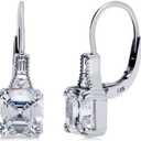 BERRICLE Sterling Silver CZ Statement Dangle Earrings for Women, Trendy Minimalist Simulated Diamond Cubic Zirconia Drop Earrings - Yellow Gold Flashed, Small/Large Size