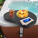 Hot Tub Tray,Hot Tub Drink Holder 360 Rotation,Non-Slip Heavy Duty Hot Tub Table Tray,Design Spa Tray Cup Holder for Hot Tub
