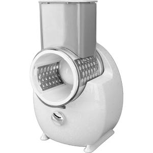 Electric Cheese Grater, Portable Automatic Vegetable Cutter with 3 Different Shapes of Blades Cabbage Shredder for Cheeses, Fruits and Vegetables (White)