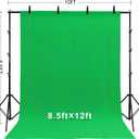2 in 1 Green Backdrop Stand Kit, 10x8.5 ft Portable Dual Rod Stand kit with 8.5x12ft Green Backdrop-Premium Polyester for Video Streaming, Portrait Photoshoot,Wall Mounted, Parties 10x8.5 Ft, Green