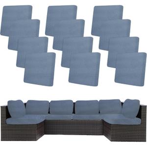 12Pcs Stretch Patio Cushion Covers,Outdoor Couch Covers Replacement,Outdoor Couch & Sofa Slipcovers,for Patio Furniture Cushion Covers,Washable Reusable Furniture Protector (West Lake Blue,Cover Only)