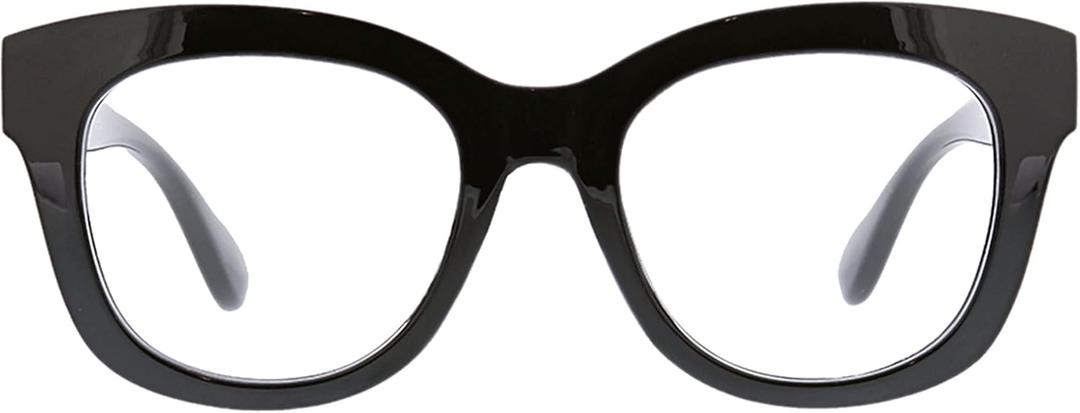 Peepers by PeeperSpecs Oprah's Favorite Center Stage Women's Oversized Blue Light Blocking Reading Glasses (Black)