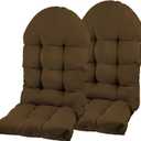 Adirondack Chair Cushion, Rocking Chair Cushion 44x19.4x4 inch, High Back Patio Cushions of Upper and Lower with Ties, Sunscreen and Fade-Resistant (Brown, 2)