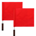 Yuanchu Volleyball Flags Line Judge Set, 2PCS Lightweight Referee Flags with Sponge Handle and Stainless Steel Pole High Visibility Red Flags for Volleyball Soccer, Track and Field
